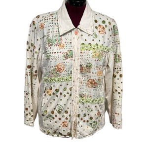 YAK MAGIK VINTAGE Patchwork Sequins Embroidery Cotton Detailing Size 3X